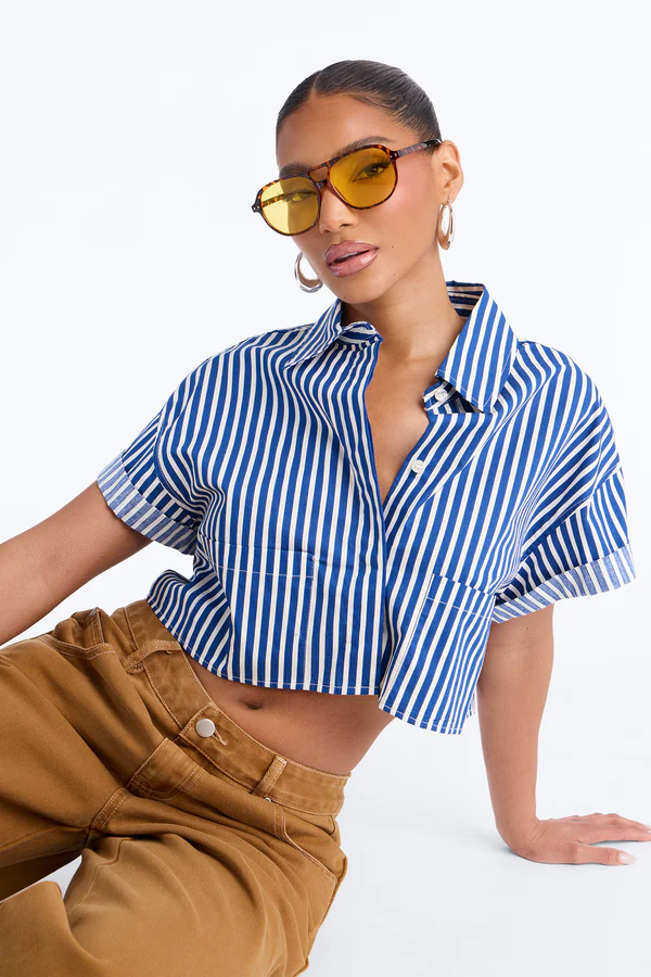 Beachside Babe Striped Shirt