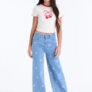 Mini Cherry On Top Wide Leg Jeans