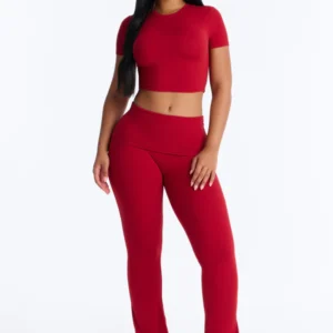 Keeping Up Foldover Waist Pant Set