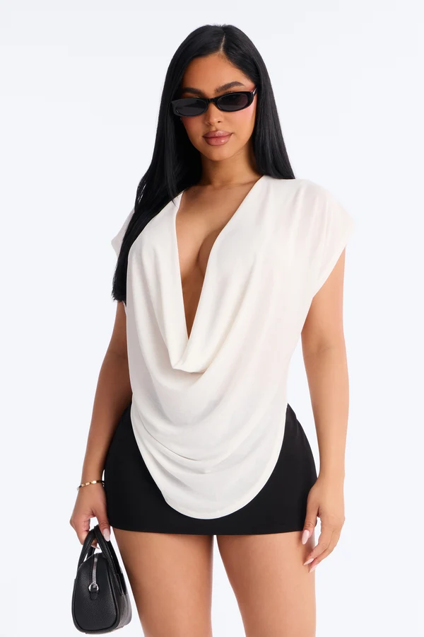 Casey Deep V-Neck Short Sleeve Top