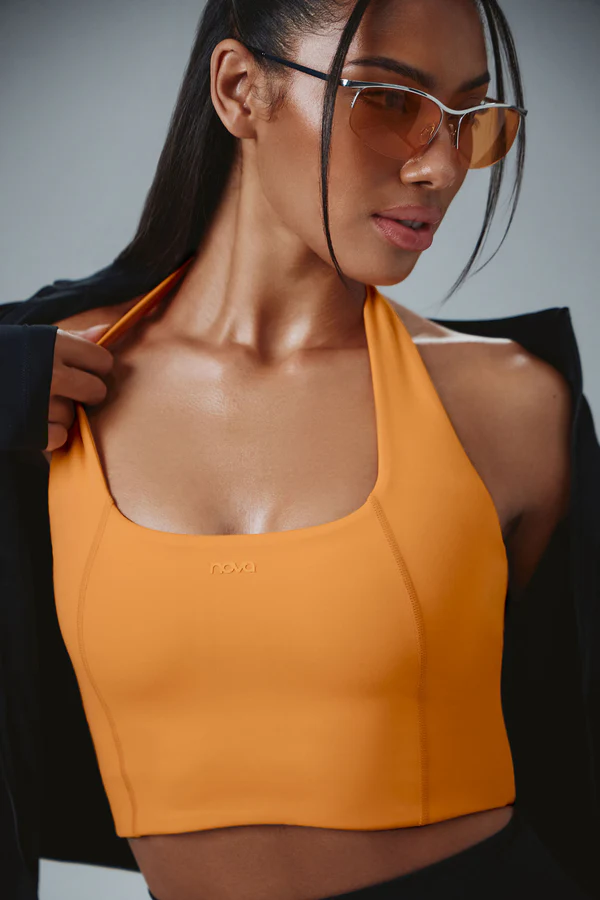 CloudForm Scoop Neck Active Halter Top