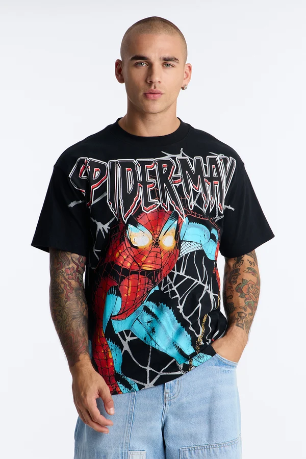 Marvel Spiderman Heavy Weight Boxy Short Sleeve Tee
