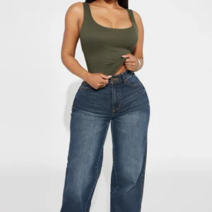 Blissful Blues Curvy Wide Leg Jeans