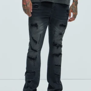 Through It Ripped Skinny Flared Jeans