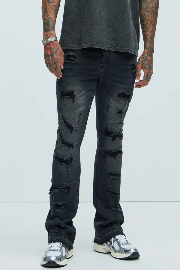 Through It Ripped Skinny Flared Jeans