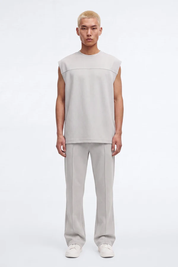 Structured Fleece Pintuck Slim Flare Sweatpants