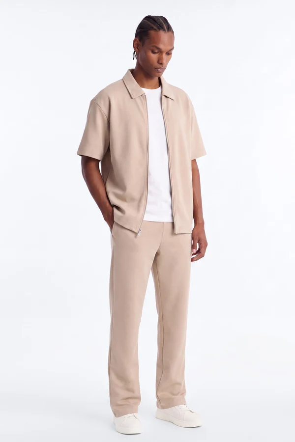Structured Fleece Straight Sweatpant