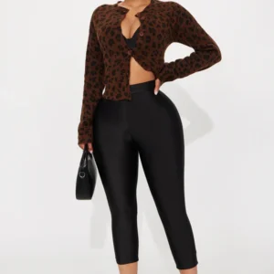 Nikole High Rise Tricot Capri Legging