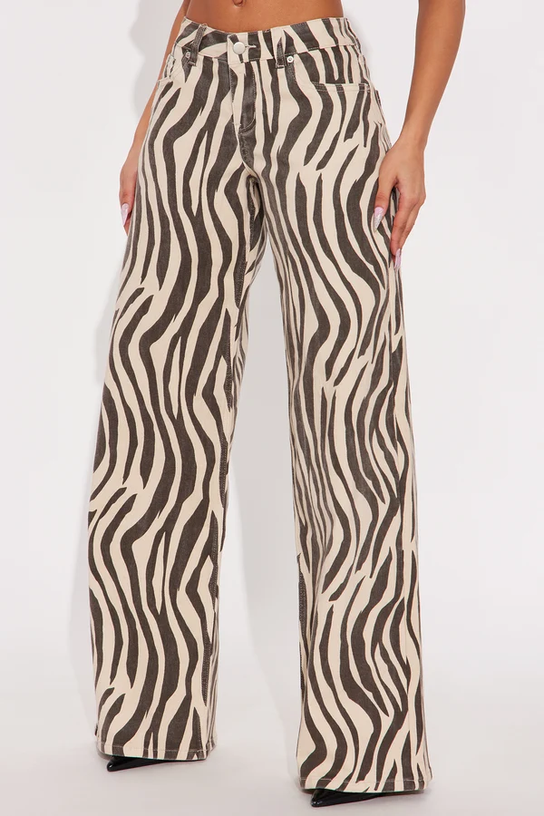 Wild Temptation Printed Wide Leg Jeans