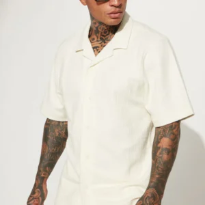 Maison Tailored Textured Boxy Cropped Polo