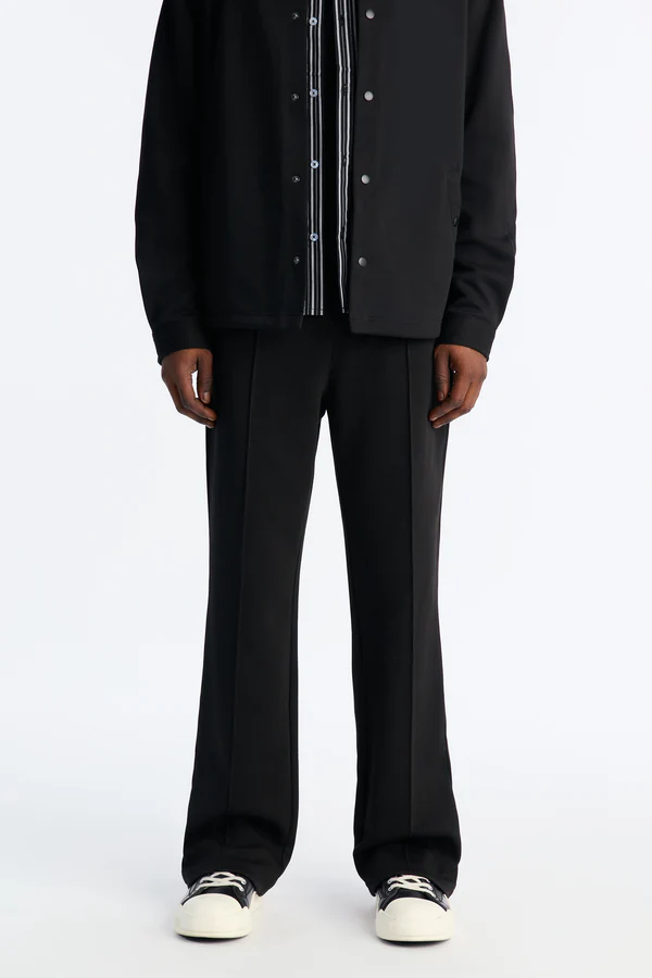 Structured Fleece Pintuck Slim Flare Sweatpants