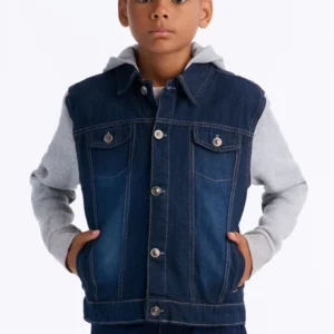 Mini Know For Sure Denim And Fleece Jacket