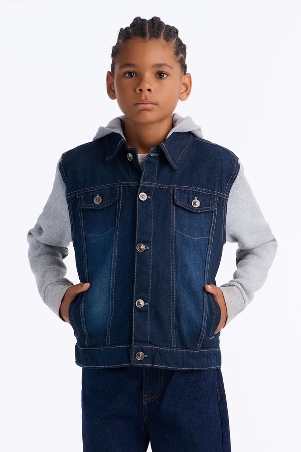 Mini Know For Sure Denim And Fleece Jacket