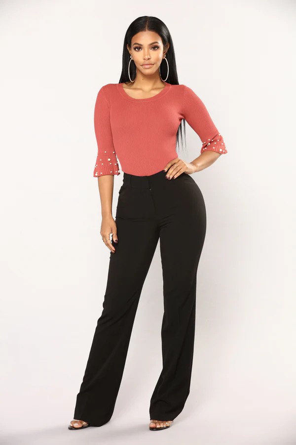 Zuri Mid Rise Colorblock Wide Leg Pant - Image 4